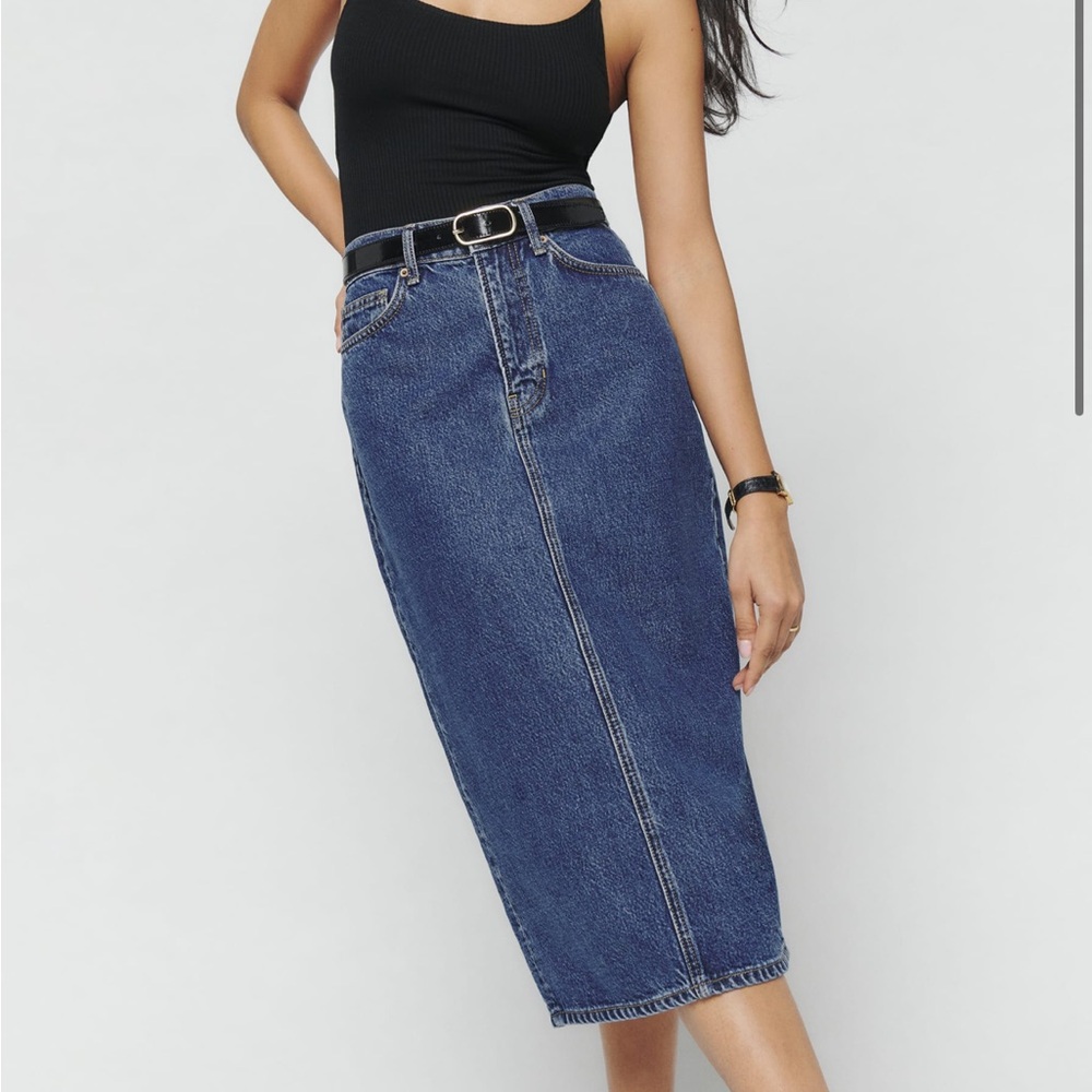 Reformation jayde high rise skirt 25